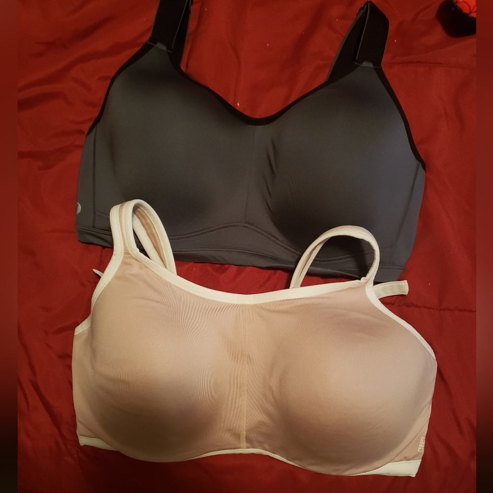 Tan Natori & Gray Lane Bryant LIVI Underwire Sports Bra's Size 38ddd / 38F